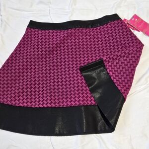Hot pink pleather skater skirt size 5